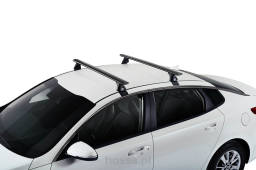 Zdjęcie poglądowe. Bagażnik bazowy CRUZ Airo T Dark. Mocowania do dachu opracowane są do konkretnego modelu samochodu.